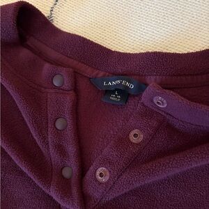 Lands' End Deep Red Fleece Pullover